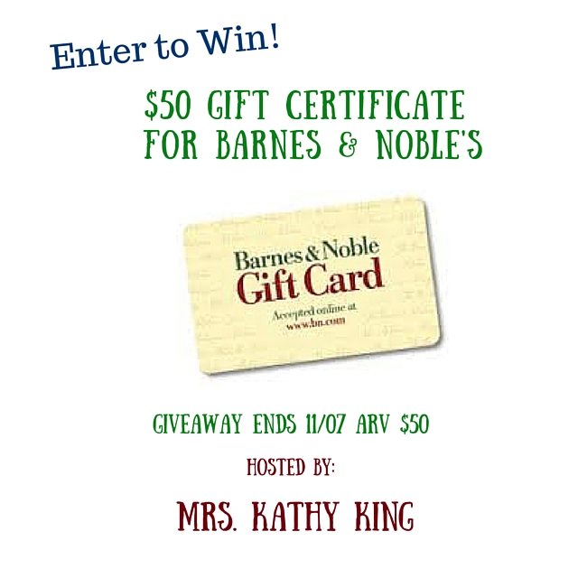 $50 Barnes & Noble Gift Card Giveaway – Ends 11/07/15