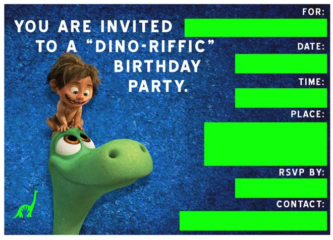 Free Good Dinosaur Birthday Party & Playdate Invitation Templates 