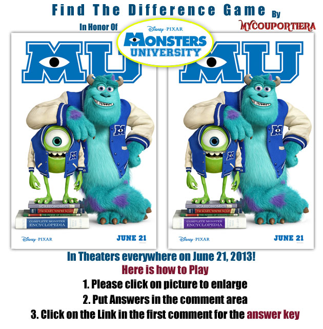 {Find the Difference Game} Monsters University