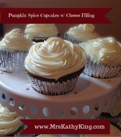Pumpkin Spice Cupcakes with Cream Cheese Filling