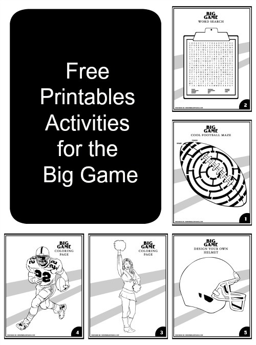 Free Printables Activities for the Big Game #GameDayTraditions