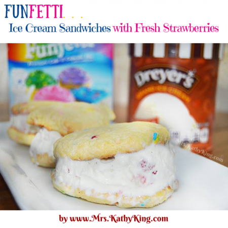Funfetti Ice Cream Sandwiches with Fresh Strawberries