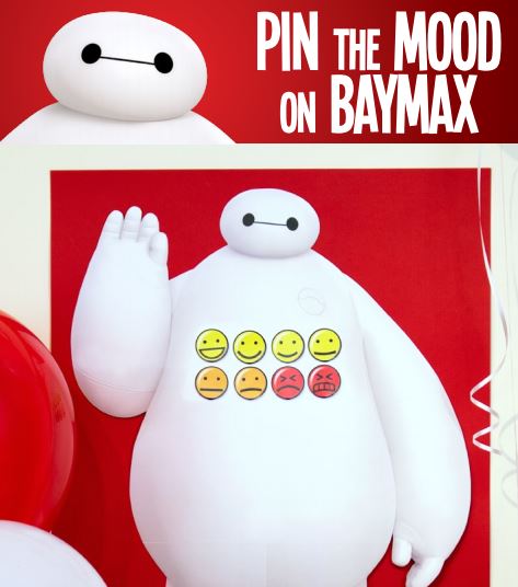 Pin the Mood on BayMax - Here's a classic game of pin the tail on the donkey upgraded to pinning the mood on Baymax. I am sure this will a hit at your next party.