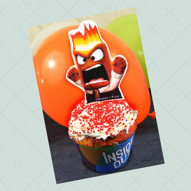 Inside Out anger Cupcake Topper Cup and Cake Decorations