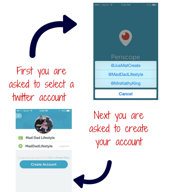 how to sign up for Periscope with out a twitter account part 2