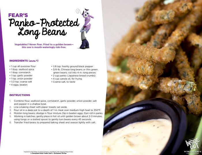 inside out party recipes Panko Protected Long Beans recipe card