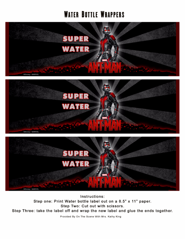 ANT-MAN Printable Water Bottle Wrapper