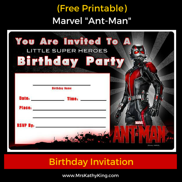 Free Marvel Ant-Man Birthday Invitation Printable (1)