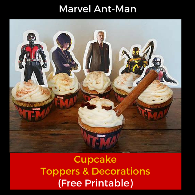 Free Marvel AntMan Cupcake Toppers and Decorations Printable