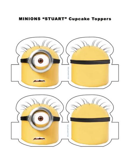Minions stuart cupcake toppers