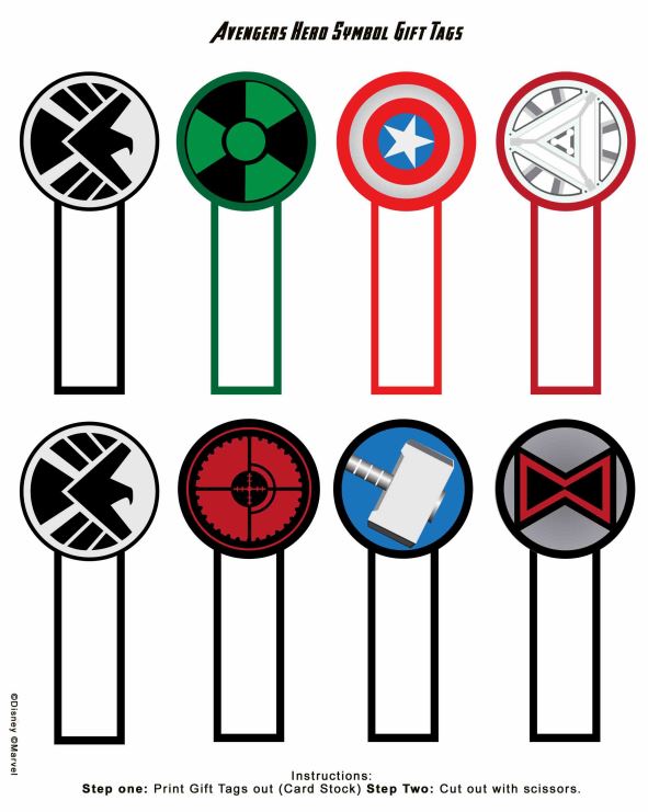 Avengers Age of Ultron printable gift tags thumbnail
