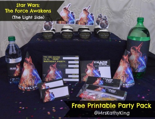Free Star Wars: The Force Awakens Printable Party Decoration Pack! #TheLightSide #TheDarkSide #TheForceAwakens #StarWars