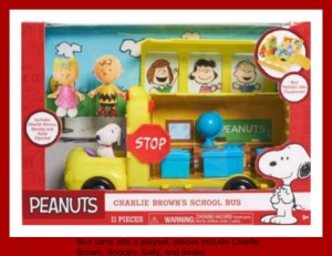 Peanuts Charlie Brown School Bus Playset
