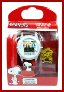 Peanuts Snoopy and Woodstock LCD Watch with Slide-On Characters