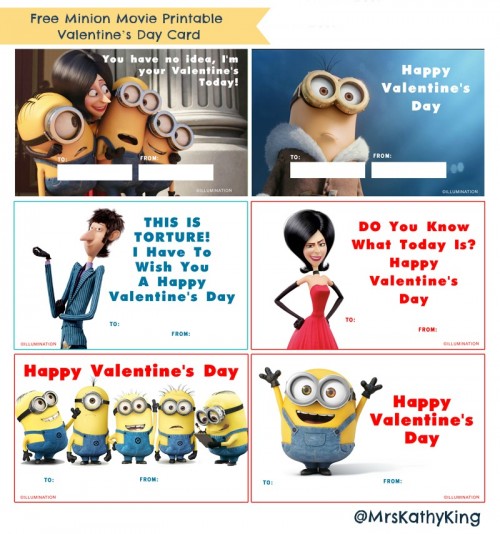 Free Minion Movie Printable Valentine S Day Cards Minions Mrs Kathy King