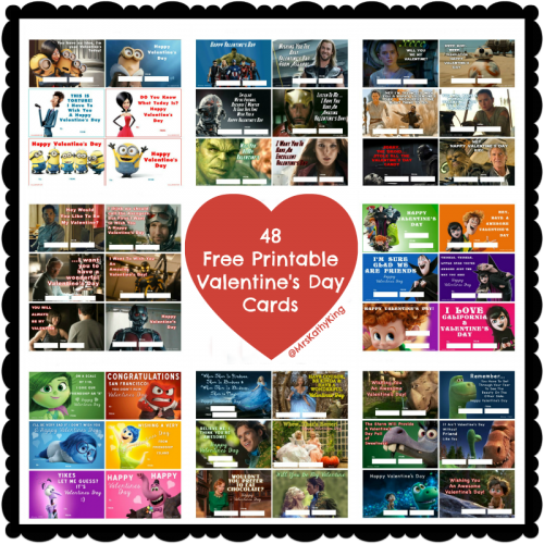 48 Free Printable Valentines Day Cards #DisneySide