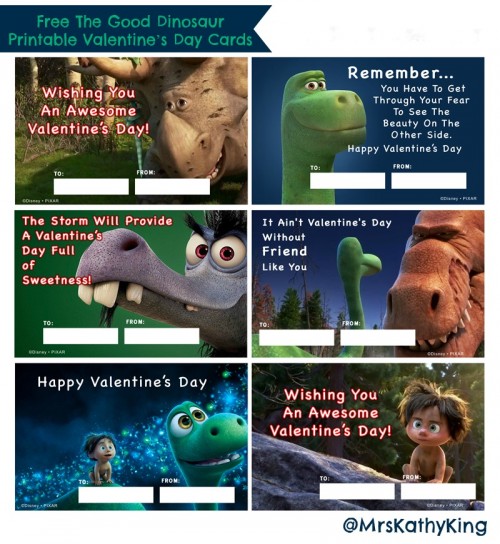 Free The Good Dinosaur Printable Valentines Day Cards