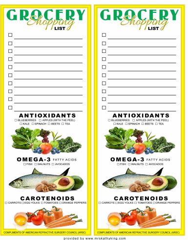 grocery shopping printable