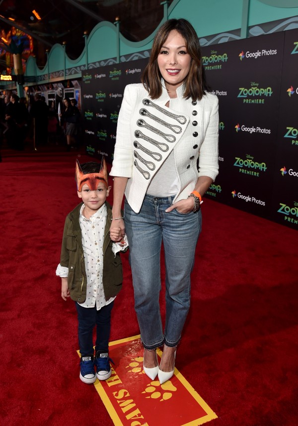 HOLLYWOOD, CA - FEBRUARY 17: Actress Lindsay Price (R) and Hudson Stone attend the Los Angeles premiere of Walt Disney Animation Studios' "Zootopia" on February 17, 2016 in Hollywood, California. (Photo by Alberto E. Rodriguez/Getty Images for Disney) *** Local Caption *** Lindsay Price; Hudson Stone