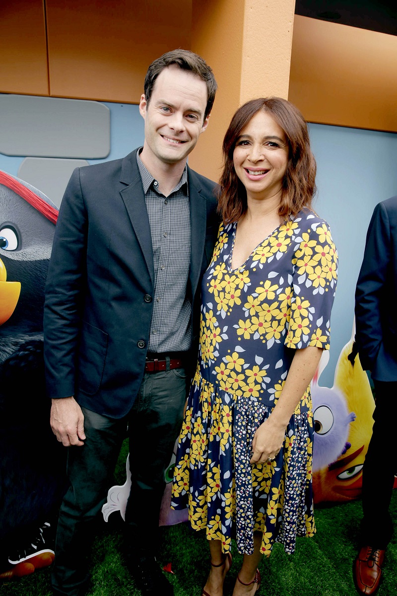 Bill Hader and Maya Rudolph seen at Columbia Pictures and Rovio Animations Premiere of "The Angry Birds Movie" at Regency Village Theatre on Saturday, May 7, 2016, in Los Angeles.