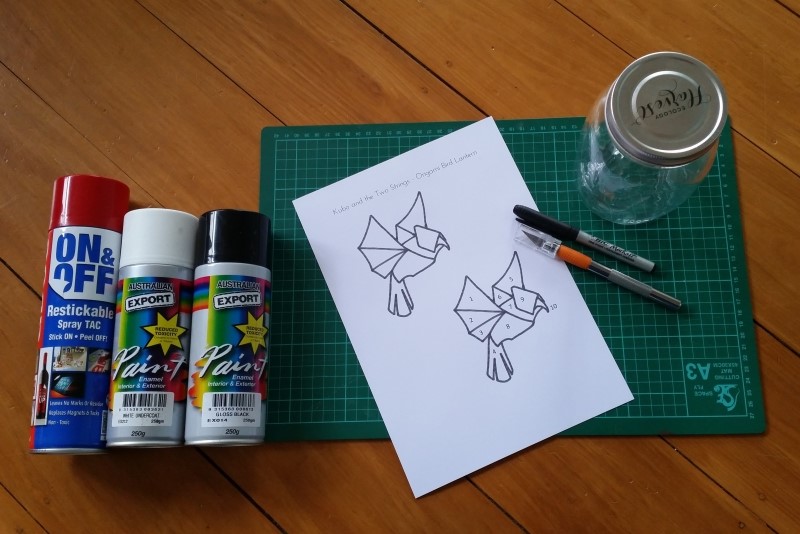 Kubo and the Two Strings DIY Mason Jar Lantern Origami Bird Materials