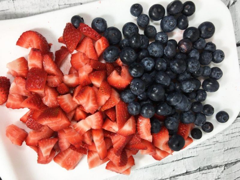 Patriotic Strawberry & Blueberry Pretzel Fluff