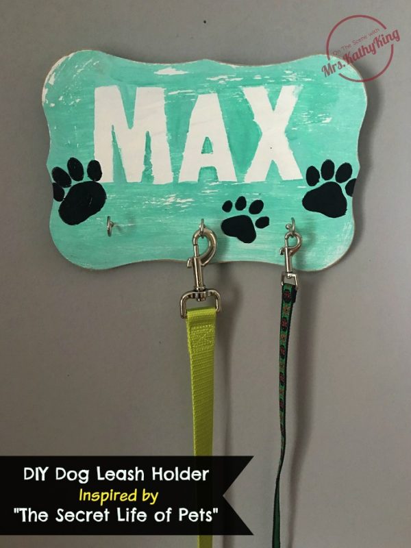 The Secret Life of Pets Birthday Party Idea DIY Dog Leash Holder feature image