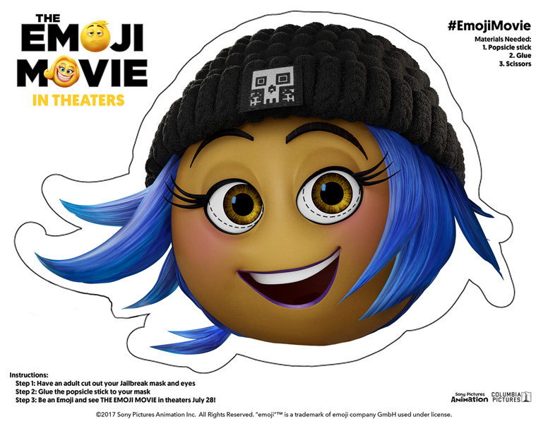 Full-Color Set Printable Emoji Movie Mask for Kids.