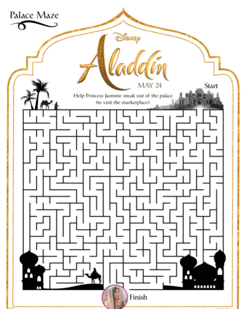 Aladdin Place Maze Activity Sheet