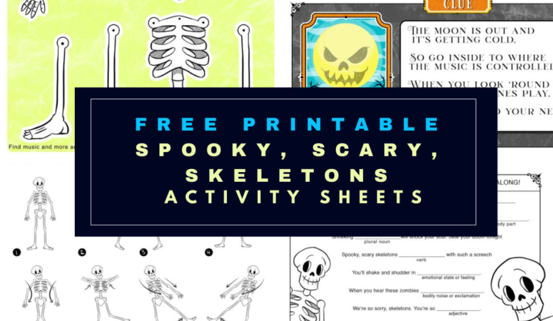 Free Printable Spooky, Scary, Skeletons Activity Sheets